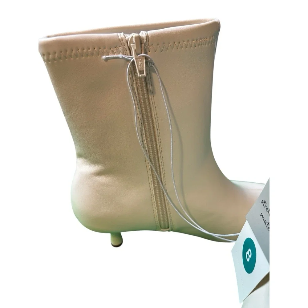 A New Day Boots Womens 8 AE829 Lonnie‎ White Stretch